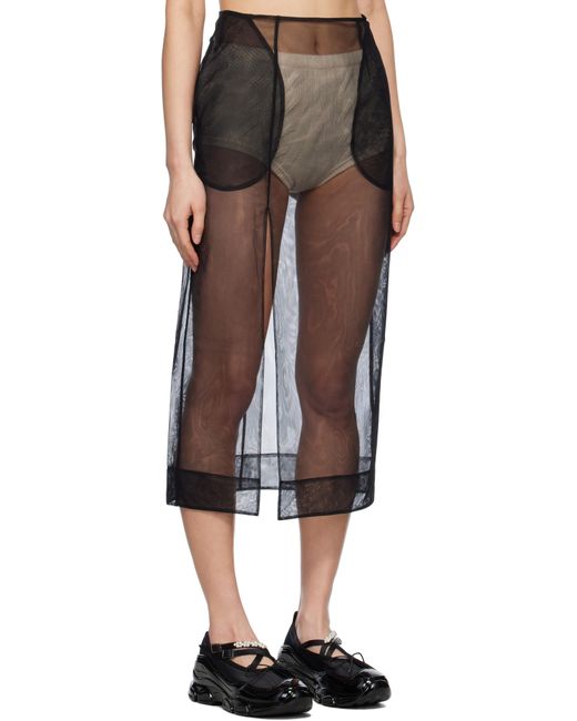 Jupe Crayon Midi Transparente Noire À Fente Simone Rocha en coloris Black