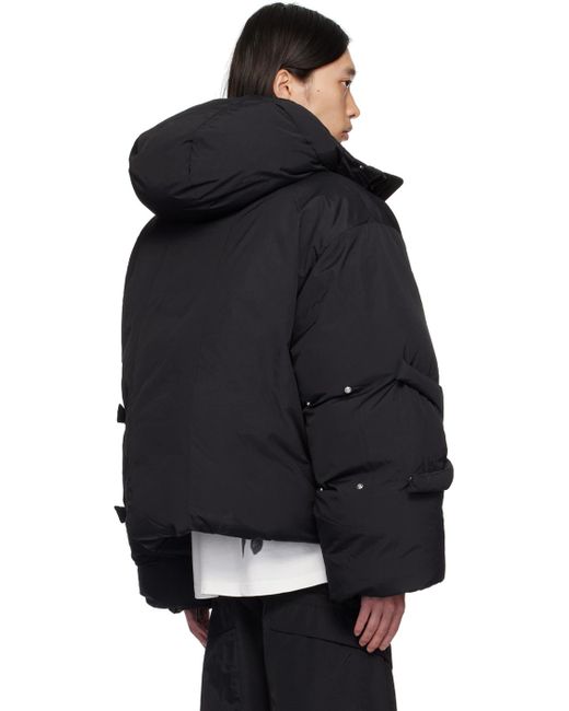 HELIOT EMIL Black Strap Down Jacket for men