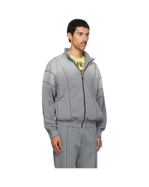 Off-White c/o Virgil Abloh Gray Relaxed Garment Dyed Track Jacket for men
