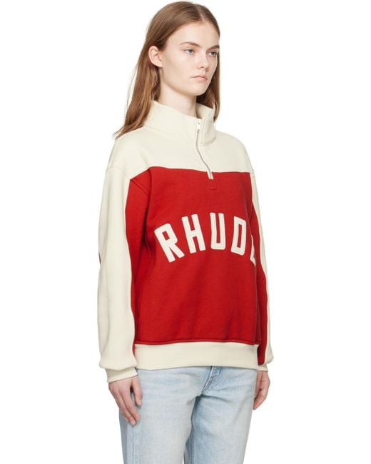 Rhude Red Off- Paneled Sweatshirt