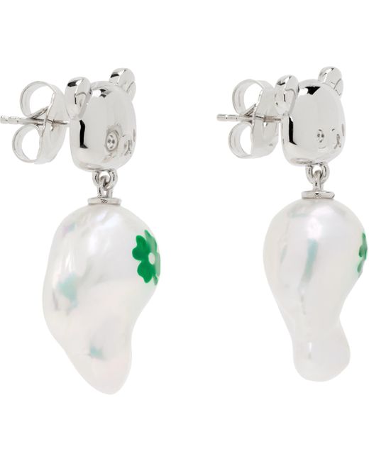 Boucles D'Oreilles À Perle Baroque Et À Image De Trèfle Édition Rilakkuma Jiwinaia en coloris Green