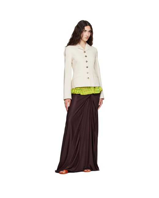 Dries Van Noten Brown Burgundy Humila Maxi Skirt