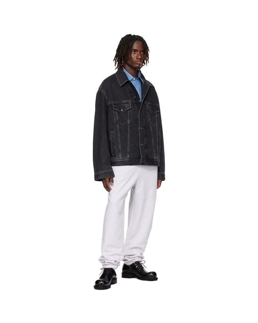 Acne White Cotton Sweatpants for men