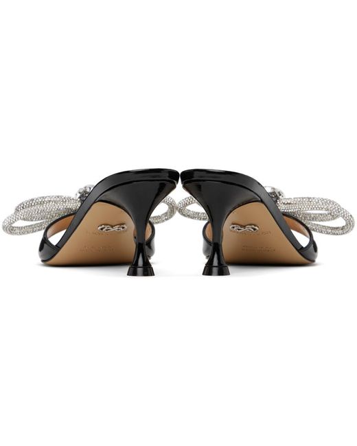 Mach & Mach Black Double Bow 65 Heeled Sandals