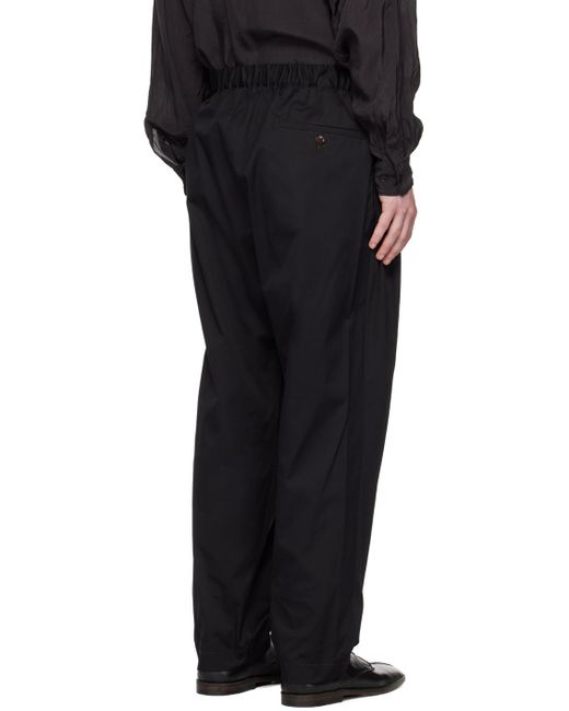 Lemaire Black Pleated Trousers for men