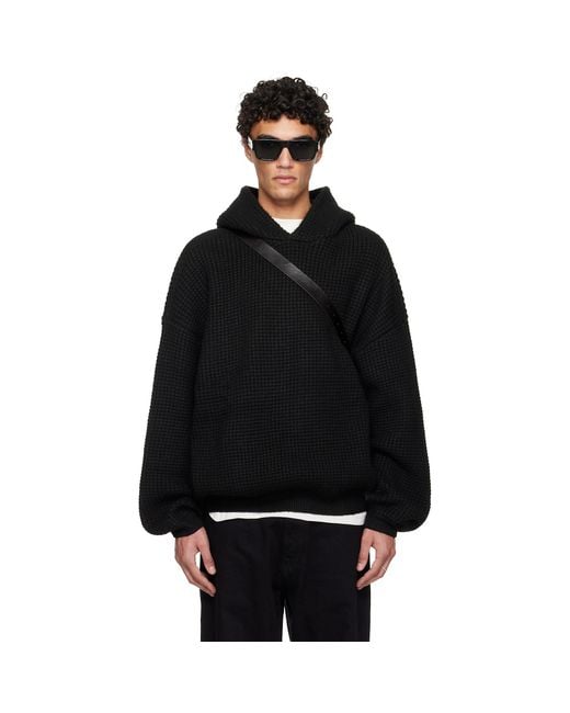 Fear Of God Black Holiday Heavy Waffle 90S Hoodie for men