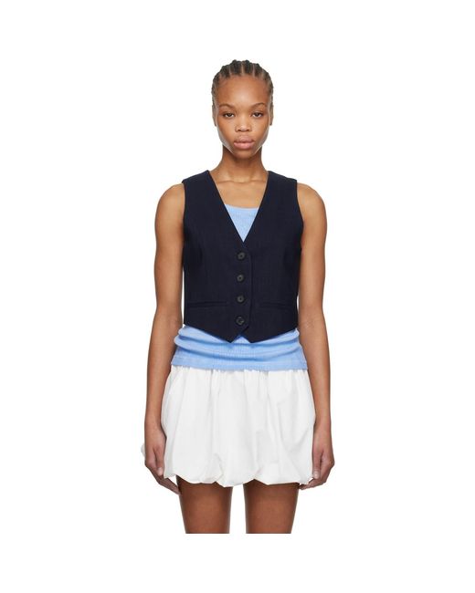 MSGM Blue Button Vest