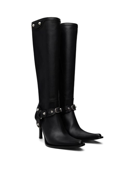 Balenciaga Black City Harness Tall Boots
