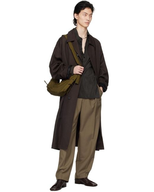 Lemaire Multicolor Taupe Pleated Trousers for men