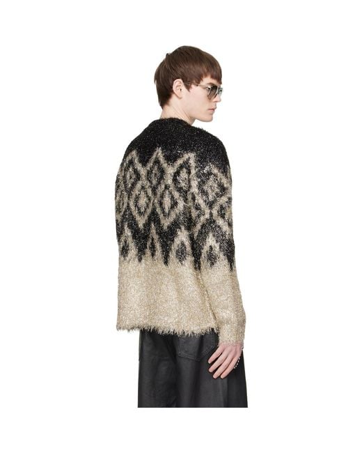 Acne Black Metallic Knit Sweater for men