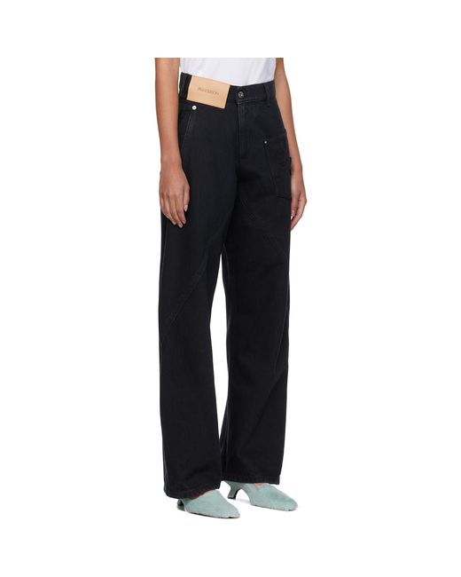 J.W. Anderson Black Twisted Workwear Jeans