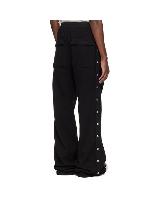 Rick Owens Black Temple Wide Pusher Sweatpants for men