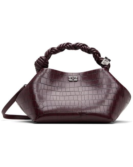 Ganni Purple Croco Small Bou Bag
