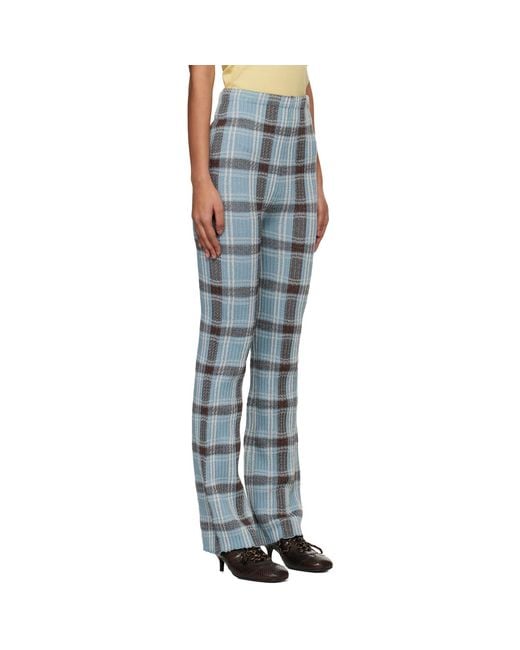 Acne Blue Fitted Wool Trousers