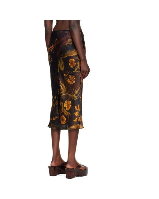 Dries Van Noten Multicolor Floral Midi Skirt
