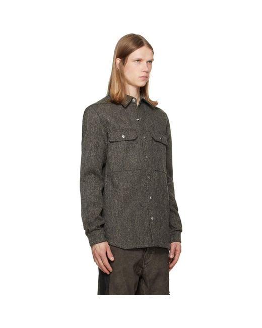 Rick Owens Gray Tower Overshirt for men
