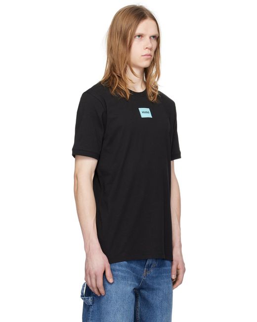 T-shirt noir à écusson HUGO pour homme en coloris Black