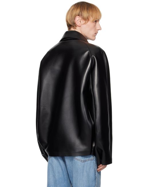 メンズ DIESEL ブラック J-Markus フェイクレザー ジャケット Black
