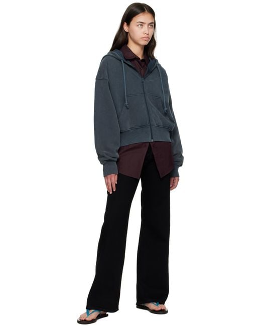 Acne ブルー ジップフーディ Black