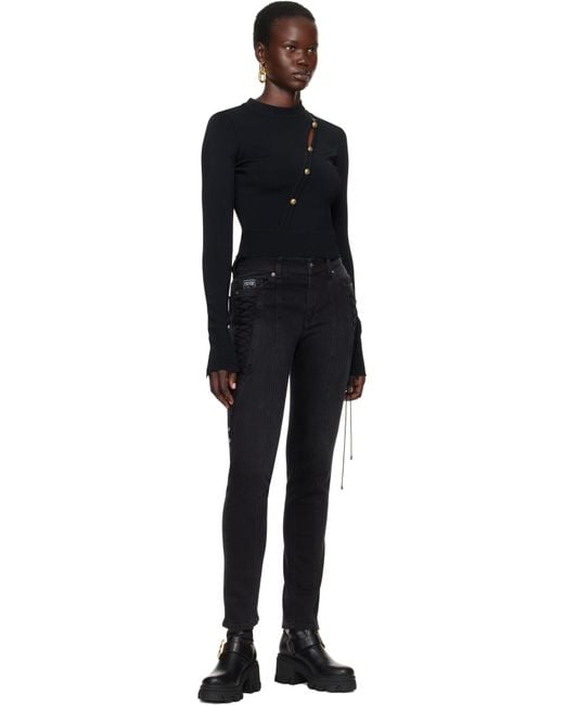 Versace Jeans Couture ブラック Sophie Baroque バックルブーツ Black