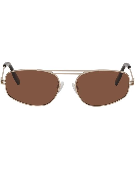 McQ Alexander McQueen Black Mcq Gold Oval Sunglasses