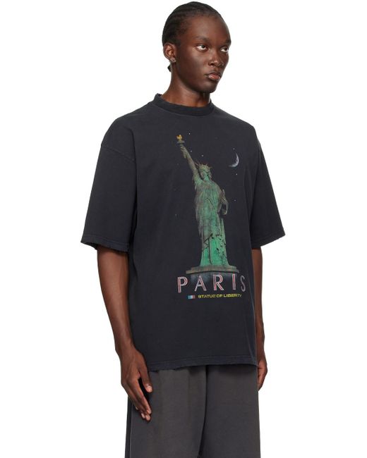 Balenciaga 'Paris Liberty' T-Shirt in Black for Men | Lyst Balenciaga 'Paris Liberty' T-Shirt in Black for Men | Lyst