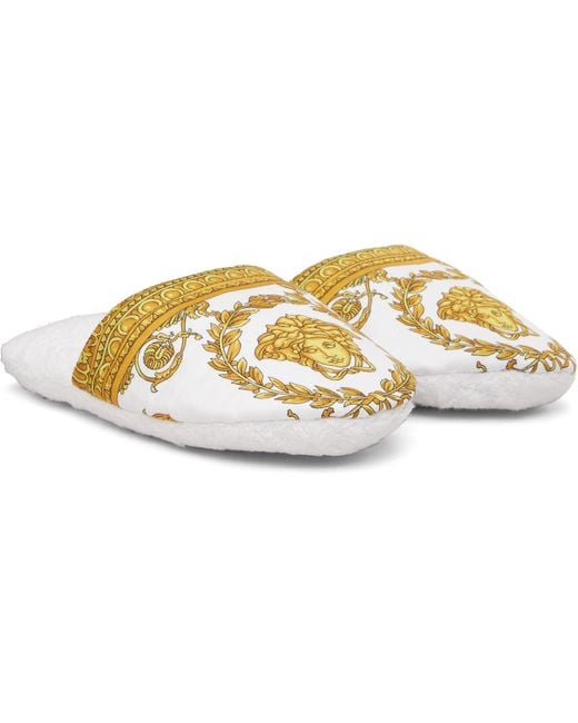 Versace Black 'I Heart Baroque' Slippers