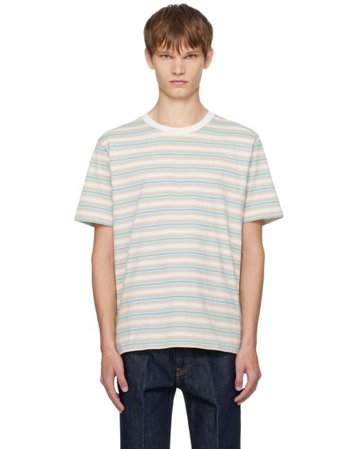 AURALEE Gradient Stripe Jersey T-Shirt in Black for Men | Lyst