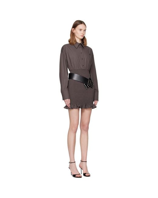 The Attico Black Popeline Minidress