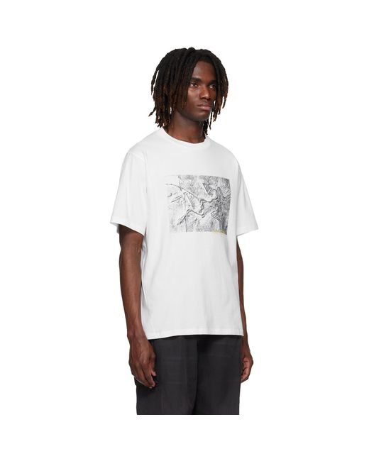Arc'teryx White Kragg Cotton Lithographica S/S T-Shirt for men