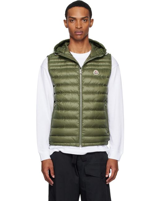 Moncler メンズ グリーン カーキ Orant フード付き ダウンベスト Moncler メンズ グリーン カーキ Orant フード付き ダウンベスト