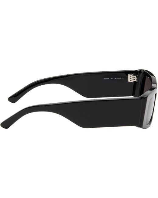 Balenciaga Black Rectangular Sunglasses for men