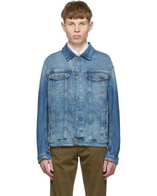 BOSS - Regular-fit jacket in monogram-embossed cotton denim