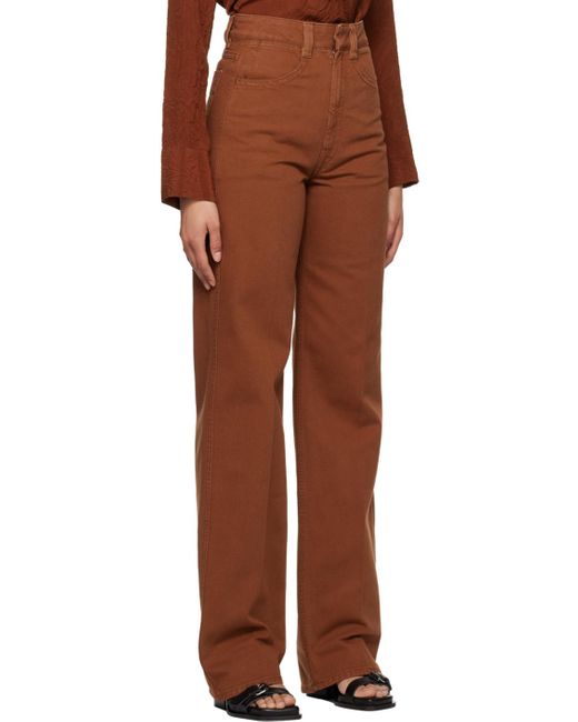 Lemaire Brown Straight-leg Jeans