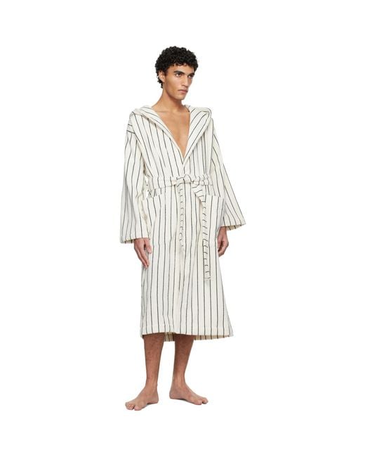 Tekla Black Terry Hooded Bathrobe for men