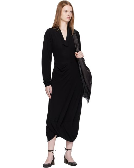 Robe Longue Noire À Col En V Lemaire en coloris Black
