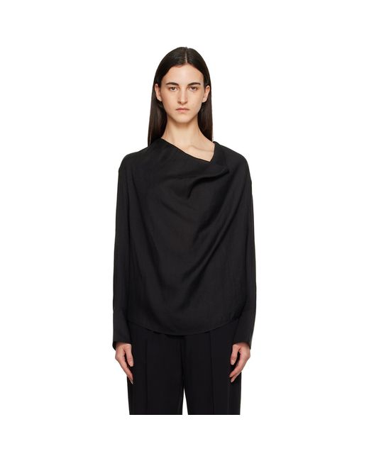 Totême Black Cowl Blouse