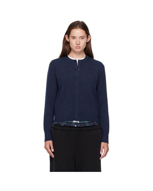 Acne Blue Fitted Yak Wool Cardigan