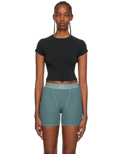 Skims Black New Vintage Cropped Tshirt Lyst