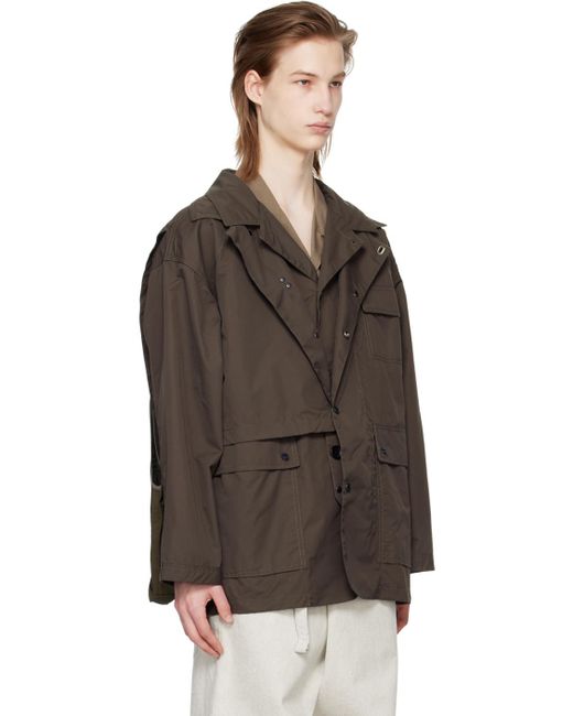 Meanswhile Brown Detachable Game Suck Hunting Jacket for men