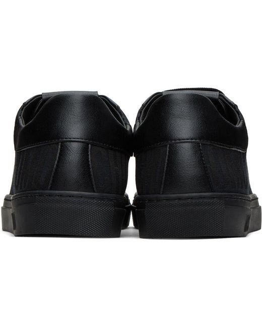 Moschino Black Jacquard Logo Sneakers for Men | Lyst