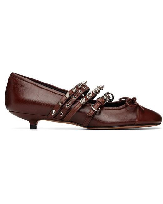 Abra Black Kitten Spike Ballerina Heels