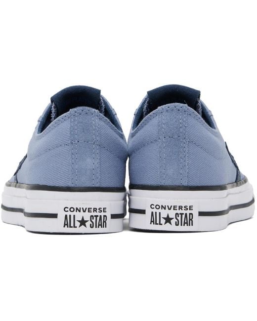 Converse Black Blue Star Player 76 Low Top Sneakers for men