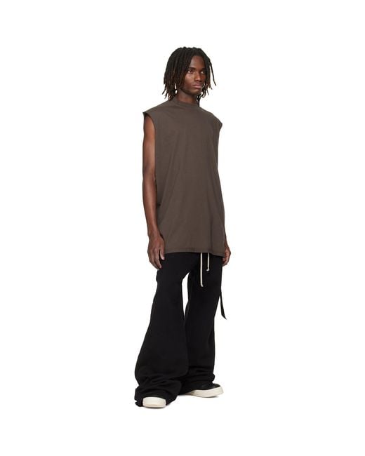 Rick Owens Black Temple Wide Pusher Sweatpants for men
