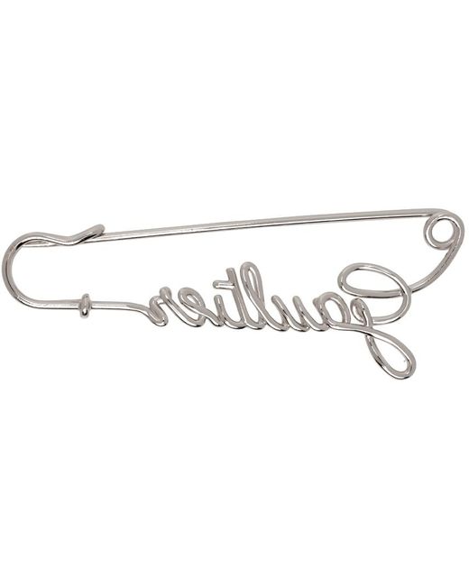 Jean Paul Gaultier シルバー The Gaultier Safety Pin ブローチ Black