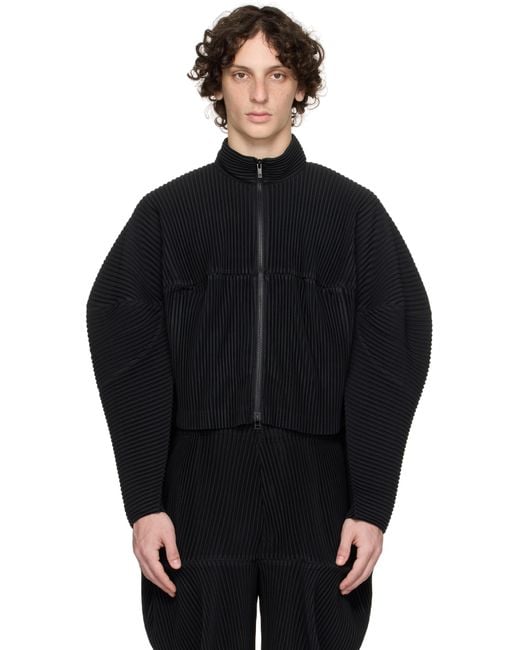 Homme Plissé Issey Miyake Kinetic Sculpture Jacket in Black for