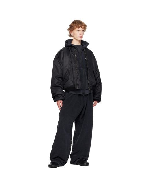 Balenciaga Black Fleece Oversized Sweatpants for men