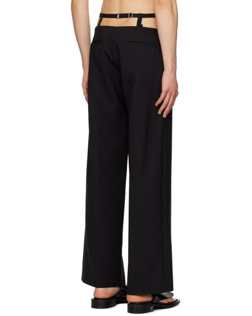 Dion Lee Black Safety Harness Trousers for men