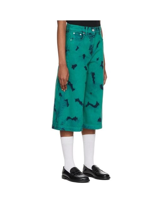 MSGM Green Ssense Exclusive Tie-dye Jeans