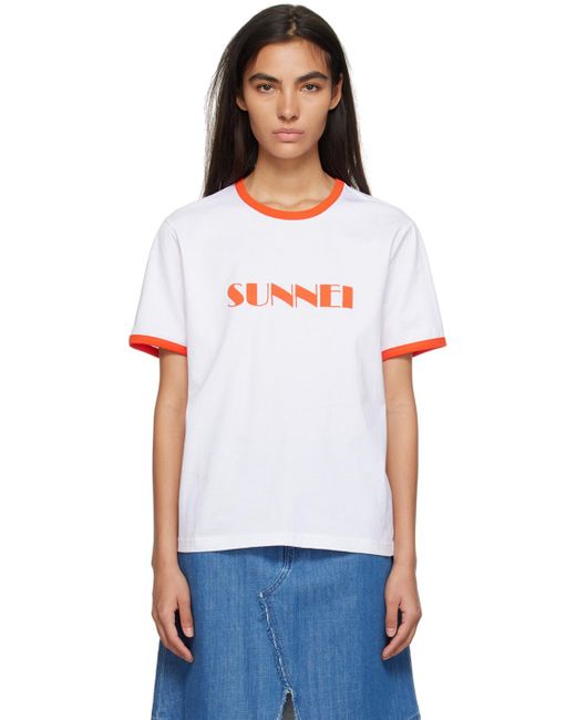 Sunnei White Ssense Exclusive Off- T-shirt